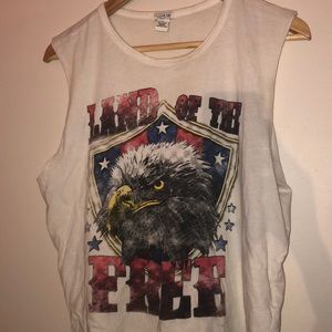 Forever 21 “Land of the Free” Graphic Muscle Tee